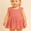 Robe bébé en crochet – Rose tendre