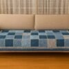 Plaid en crochet – Carrés bleus en dégradé